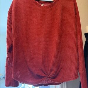 Burgundy Waffle Knit Sweatshirt